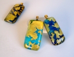 fused glass and gold leaf pendants by Stacey Alysa